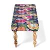 Cairo Sheesham Wood Mid-Century 3 Seater Dining Bench in Fruit Print Blue Kantha