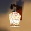 Devansh Solid Wood Electric Wall Light in Brown Colour with Multi Shade Count of 1 Light