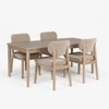 Dune Solid Wood Eight Seater Dining Table Set in White Colour
