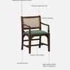 Provincial Cane & Suede Green Accent Chair