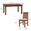 Globally Indian Eshana Solid Sheesham Wood 6 Seater Dining Table Set 6 Chairs Beige