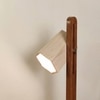 Hexspot Brown Wooden Table Lamp with Beige Wooden Lampshade
