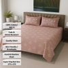 Pink Floral 400 TC Cotton Flat Super King Size Bedsheet With 2 Pilllow Covers