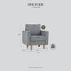 Scandinavian Nexon One Seater Sofa Natural Wood Finish