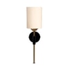 Devansh Metal Electric Wall Light in Black Colour with off-white Shade Count of 1 Light
