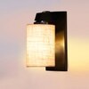 Devansh Solid Wood Electric Wall Light in Brown Colour with White Shade Count of 1 Light