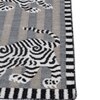 Jaipur Rugs Soft Striped Wool Polyester Dhurrie Rug White 6x8 ft