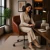 Doe Buck Colm Modern Brown Leatherette Office Chair