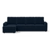 Apollo Compact Sofa (Colour : Sea Port Blue Velvet, Cushion : Soft, Back Type : High Back, Seating Capacity : Left Aligned 3 Seater + Left Aligned Chaise)