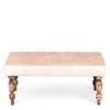 Bestone Sheesham Wood Accent Dining Bench (Beige Sparkle Velvet Teak Finish)