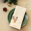 Jolly Reindeer Set Of 2 Napkins With Off White Colour