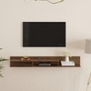 BLUEWUD Millie Engineering Wood Wall Mount TV Entertainment Unit Set Top Box Stand/TV Cabinet Panel with Shelves for Books & Decor Display Unit Bed Living Room Upto 50 Inches (Brown Maple)
