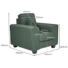 Payton 1 Seater Fabric Sofa in Fern Green Colour