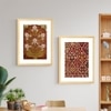 Flower Pattern Mughal Set of 2 Framed Posters Wall Art 45x60 cm