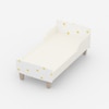 Minimalist Kids Toddler Bed in White and Yellow