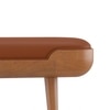 Nuvo Solid Wood Upholstered Bench In Amber Walnut Finish and Nappa Tan Leatherette Colour