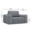 Riyab  Pull Out Sofa cum Bed  in Grey Colour