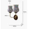 Devansh Metal Electric Wall Light in Gold Colour with Multicolor Shade Count of 2 Lights