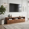 Carmond Solid Wood TV Unit Amber Walnut Finish