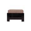Kumkum Sheesham Wood Foot Stool in Dark Walnut Finish with Jute Beige Cushion