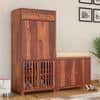 Parker Shoe Rack Of 40 Pairs In Honey Oak Color