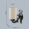 Devansh Metal Electric Wall Light in Antique Gold Colour with White Shade Count of 1 Light