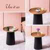 Lustrous Iron Side Table in Gold Colour