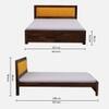 Dhunja Solid Sheesham Wood  King Size  Upholstered  Bed In Provincial Teak Finish