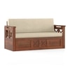 Bram 3 Seater Sofa Cum Bed in Honey Finish with Macadamia Brown Colour
