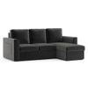 Kowloon Sectional 3 Seater Pull Out Sofa cum Bed In Pebble Grey Colour