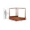 Victorian Rosewood Canopy King Size Bed With Drawer In Honey Oak Finish