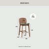 Scandinavian Cora Counter Chair Brown Cocoa Finish