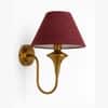 Devansh Metal Electric Wall Light in Antique Gold Colour with Maroon Shade Count of 2 Lights
