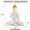 Devotional Divine Blessing Buddha Statue in 15 Inch in White and Gold Colour