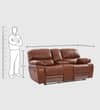 Tigris Leatherette 2 Seater Manual Recliner Sofa in Brown