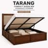 Tarang Solid Wood Compact Queen Bed Hydraulic Storage Provincial Teak Finish Mattress 60 x 72 Inches