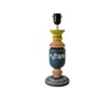 Multicolor Stone Finish Handpainted And Hancarved Distress Wooden Table Lamp