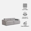 Comforthaven Wood 2 Seater With Upholstery Non Storage Sofa In Grey Colour
