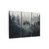 Truss Black Grey Pieces Misty Forest Mountain Canvas Canvas Wall Prints Set of 3 Multicolor Matte