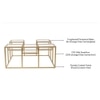 Valentino Clear Glass Bunching Coffee Table In Dark Gold Finish