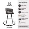 Doe Buck Presley Braided Faux Leather Bar Stool in Grey Colour