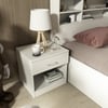 Swiss Engineered Wood Bedside Table in Frosty White Finish