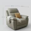 Quantum Half Leather 1 Seater Manual Recliner Sofa in Beige