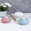 Blooming Flower Candle Holder Set of 3 in White Colour