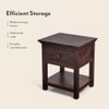 Snooze Solid Wood Bedside Table in Mahogany Finish