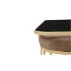 Benton Nesting Black Glass Coffee Table Set With 4 Stools In Gold Finish