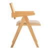 Scandinavian Kairi Dining Chair Beige Natural Wood Finish