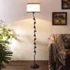 Achilles Multicolour Fabric Floor Lamp with Black Iron Base
