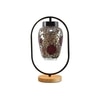 Devansh Multicolor Glass Wooden & Iron  Table Lamp -17 Inch Height  -R