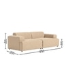 Comforthaven Wood 2 Seater With Upholstery Non Storage Sofa In Grey Colour